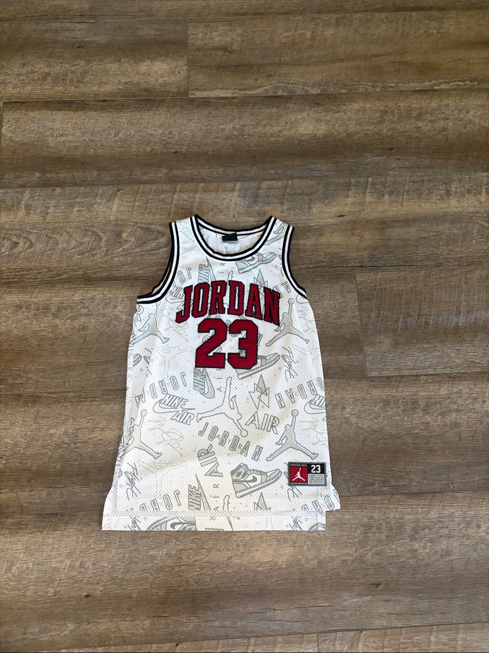 Jordan White and Red '23 Mesh Tank Top for Kids